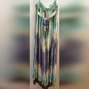 BCBGMaxAzria Silk Gown, Size XS, Tie-dye/ Multicolor